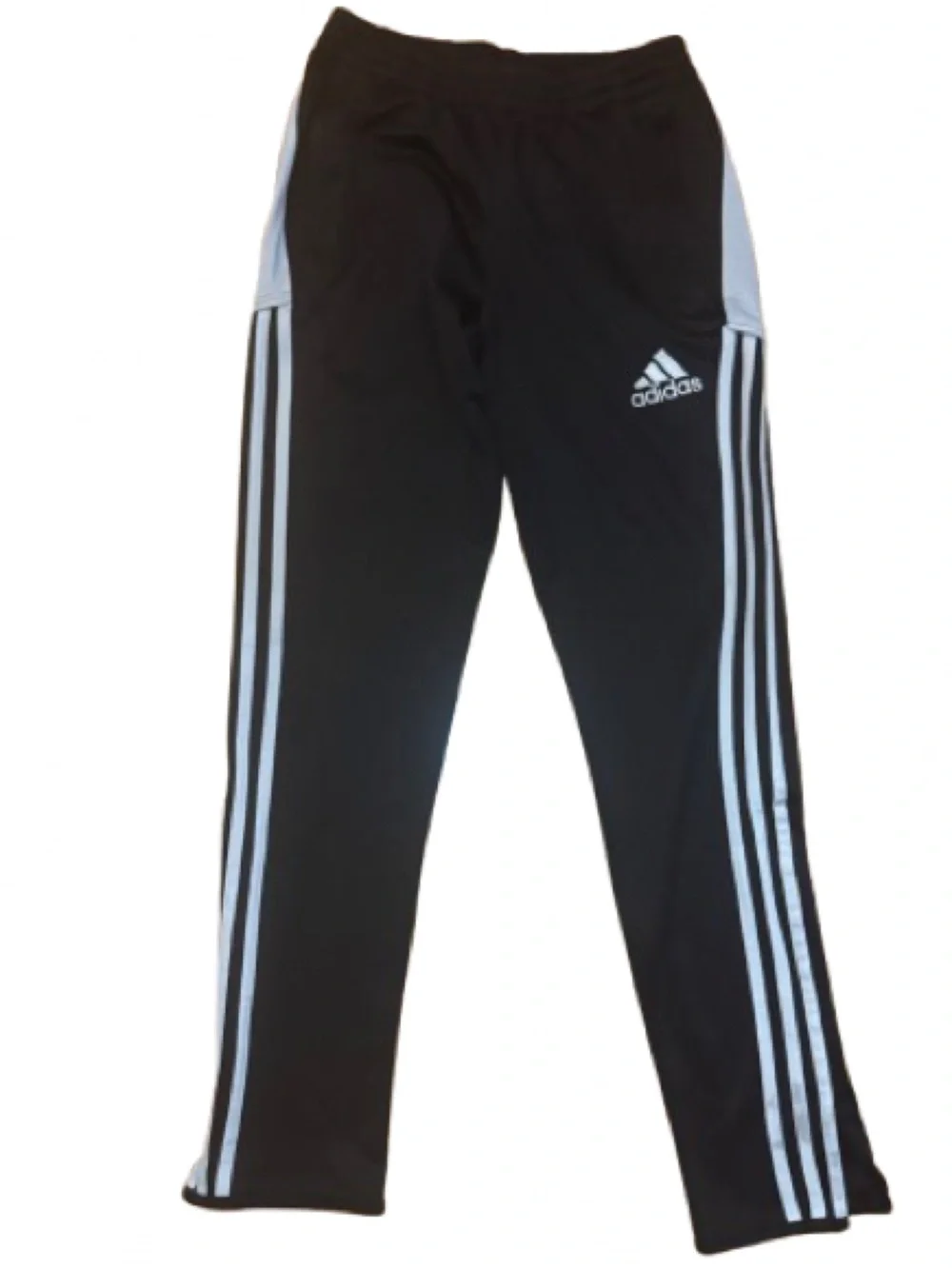adidas Black and White Athletic Pants with Logo Tag Boys Youth L